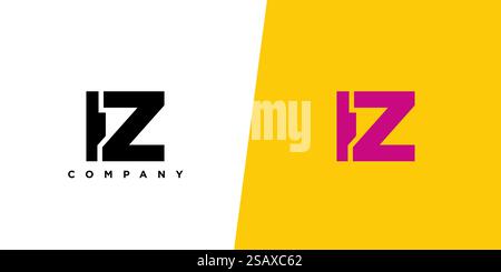 Trendy letter I and Z, IZ logo design template. Minimal monogram initial based logotype for company identity. Stock Vector