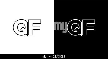 Trendy letter Q and F, QF logo design template. Minimal monogram initial based logotype for company identity. Stock Vector