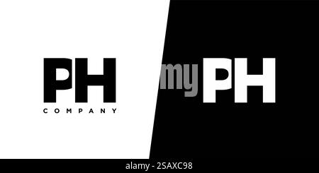 Trendy letter P and H, PH logo design template. Minimal monogram initial based logotype for company identity. Stock Vector