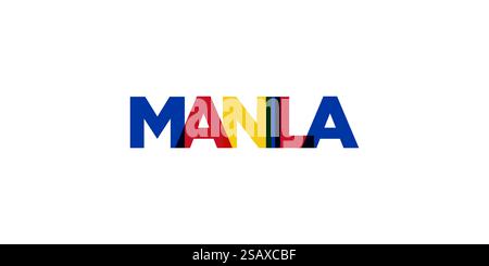 Philippines Lettering Design Color Gold Manila in the Philippines emblem for print and web. Design features ...