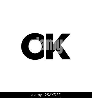 Trendy letter O and K, OK logo design template. Minimal monogram initial based logotype for company identity. Stock Vector