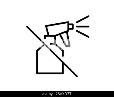 Spray bottle with trigger icon in vector line drawing Stock Vector ...