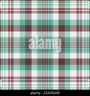 Styled fabric seamless tartan, tough textile vector pattern. Bedroom texture check plaid background in white and teal color.. Styled fabric seamless tartan, tough textile vector pattern. Bedroom texture check plaid background in white and teal colors. Stock Vector