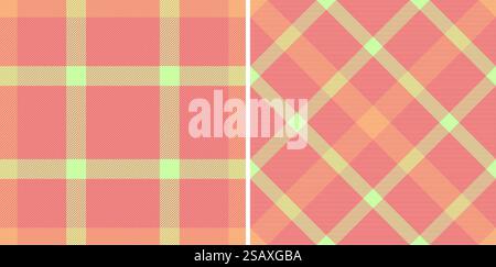 Textile check texture of pattern fabric seamless with a plaid vector background tartan. Set in kids colors for casual menswear fashion in daily style. Stock Vector