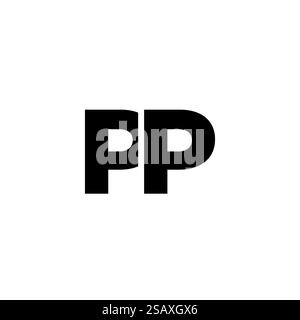 Trendy letter P and P, PP logo design template. Minimal monogram initial based logotype for company identity. Stock Vector
