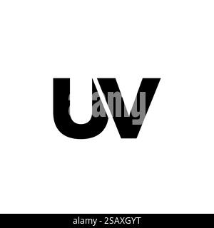 Trendy letter U and V, UV logo design template. Minimal monogram initial based logotype for company identity. Stock Vector