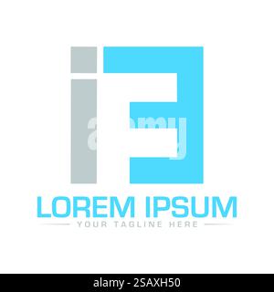 IF Letter Logo Design Stock Vector