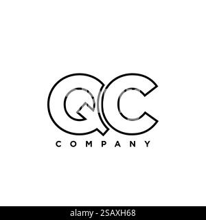 Trendy letter Q and C, QC logo design template. Minimal monogram initial based logotype for company identity. Stock Vector