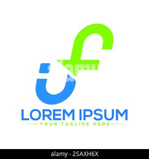 IF Letter Logo Design Stock Vector