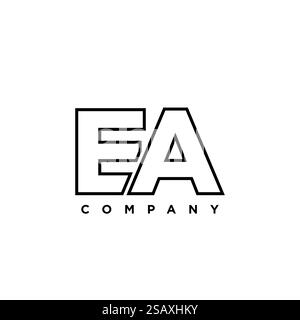 Trendy letter E and A, EA logo design template. Minimal monogram initial based logotype for company identity. Stock Vector