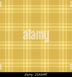 Textile seamless pattern of background plaid texture with a vector check tartan fabric in yellow and amber colors.. Textile seamless pattern of background plaid texture with a vector check tartan fabric. Stock Vector