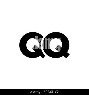Trendy letter Q and Q, QQ logo design template. Minimal monogram initial based logotype for company identity. Stock Vector