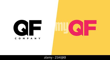 Trendy letter Q and F, QF logo design template. Minimal monogram initial based logotype for company identity. Stock Vector