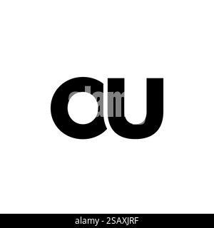 Trendy letter O and U, OU logo design template. Minimal monogram initial based logotype for company identity. Stock Vector
