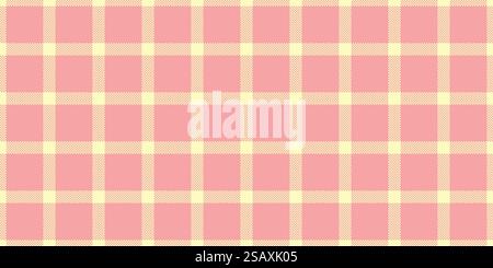 Packing plaid fabric vector, close-up background tartan textile. Infant check texture pattern seamless in light and red color. Stock Vector