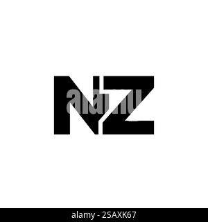 Trendy letter N and Z, NZ logo design template. Minimal monogram initial based logotype for company identity. Stock Vector