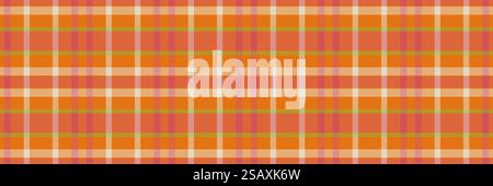 Christmas check vector texture, teenager background seamless fabric. Track tartan textile plaid pattern in orange and red color.. Christmas check vector texture, teenager background seamless fabric. Track tartan textile plaid pattern in orange and red colors. Stock Vector