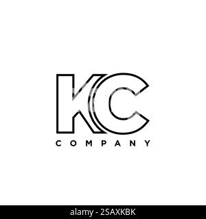 Trendy letter K and C, KC logo design template. Minimal monogram initial based logotype for company identity. Stock Vector