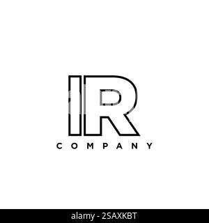 Trendy letter I and R, IR logo design template. Minimal monogram initial based logotype for company identity. Stock Vector