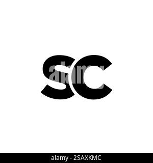 Trendy letter S and C, SC logo design template. Minimal monogram initial based logotype for company identity. Stock Vector