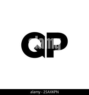 Trendy letter Q and P, QP logo design template. Minimal monogram initial based logotype for company identity. Stock Vector