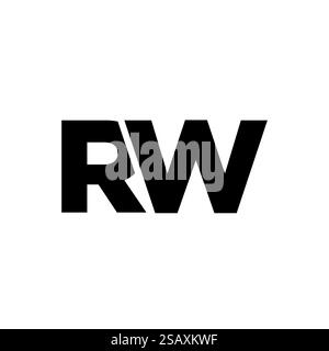 Trendy letter R and W, RW logo design template. Minimal monogram initial based logotype for company identity. Stock Vector