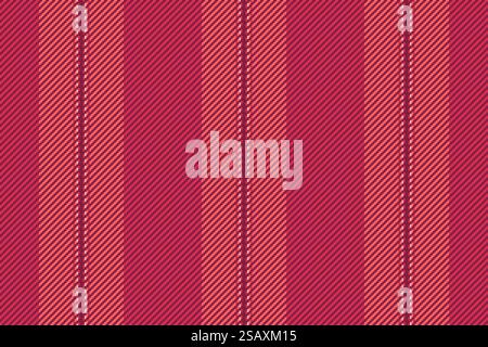 Pattern texture vector of fabric background lines with a vertical textile seamless stripe in pink color. Stock Vector