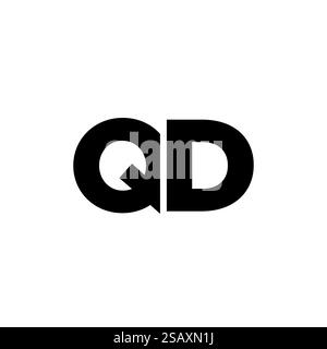 Trendy letter Q and D, QD logo design template. Minimal monogram initial based logotype for company identity. Stock Vector