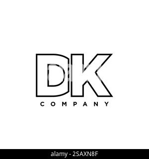 Trendy letter D and K, DK logo design template. Minimal monogram initial based logotype for company identity. Stock Vector