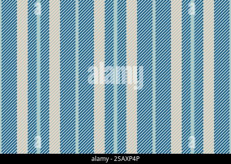 Pattern stripe lines of texture vertical seamless with a textile fabric background vector in pastel and cyan colors. Stock Vector
