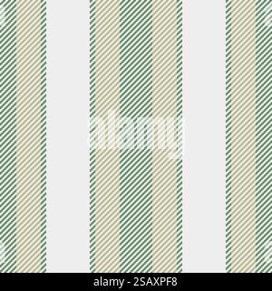 Room texture vertical textile, bed lines stripe seamless. Nostalgia fabric vector pattern background in pastel and white colors. Stock Vector