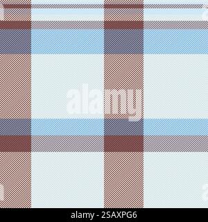 Fashioned seamless vector background, unique check tartan texture. Mix plaid fabric textile pattern in light and linen colors.. Seamless vector background of check tartan texture with a plaid fabric textile pattern. Stock Vector