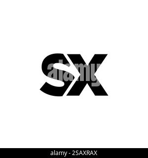Trendy letter S and X, SX logo design template. Minimal monogram initial based logotype for company identity. Stock Vector