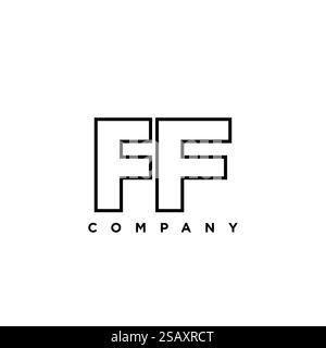 Trendy letter F and F, FF logo design template. Minimal monogram initial based logotype for company identity. Stock Vector