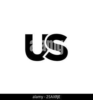 Trendy letter U and S, US logo design template. Minimal monogram initial based logotype for company identity. Stock Vector