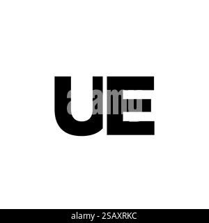 Trendy letter U and E, UE logo design template. Minimal monogram initial based logotype for company identity. Stock Vector