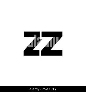 Trendy letter Z and Z, ZZ logo design template. Minimal monogram initial based logotype for company identity. Stock Vector
