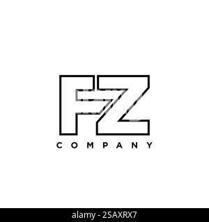 Trendy letter F and Z, FZ logo design template. Minimal monogram initial based logotype for company identity. Stock Vector