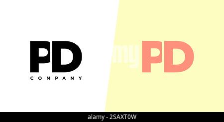 Trendy letter P and D, PD logo design template. Minimal monogram initial based logotype for company identity. Stock Vector