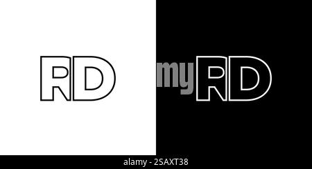 Trendy letter R and D, RD logo design template. Minimal monogram initial based logotype for company identity. Stock Vector