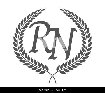 RN Logo Initial Letter Monogram with abstrac circle shape design ...