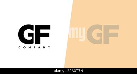 Trendy letter G and F, GF logo design template. Minimal monogram initial based logotype for company identity. Stock Vector