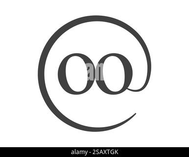 OO logo from two letter with circle shape email sign style. O and O round logotype of business company for brand identity. Stock Vector