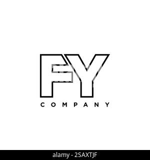 Trendy letter F and Y, FY logo design template. Minimal monogram initial based logotype for company identity. Stock Vector