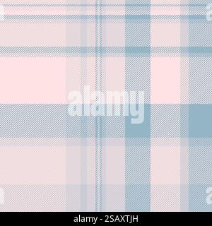 Handkerchief check vector plaid, jersey pattern tartan fabric. Goose textile background texture seamless in white and misty rose colors palette. Stock Vector
