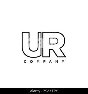 Trendy letter U and R, UR logo design template. Minimal monogram initial based logotype for company identity. Stock Vector
