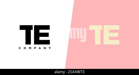Trendy letter T and E, TE logo design template. Minimal monogram initial based logotype for company identity. Stock Vector