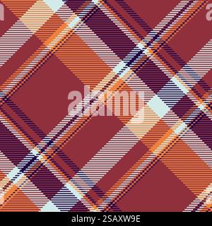 Print vector tartan check, quiet plaid seamless background. Curtain fabric texture pattern textile in red and light color. Stock Vector