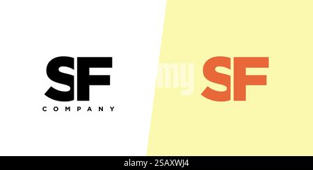 Trendy letter S and F, SF logo design template. Minimal monogram initial based logotype for company identity. Stock Vector