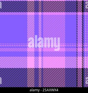 Minimalist seamless plaid fabric, tribal vector pattern background. Premium textile tartan check texture in indigo and black colors palette. Stock Vector